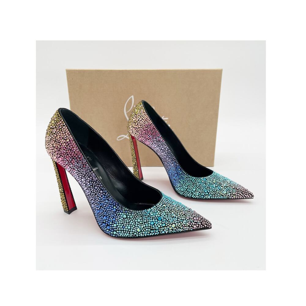 Christian Louboutin Condora Strass Rainbow Crystal 100 Stiletto Heels EU 36.5